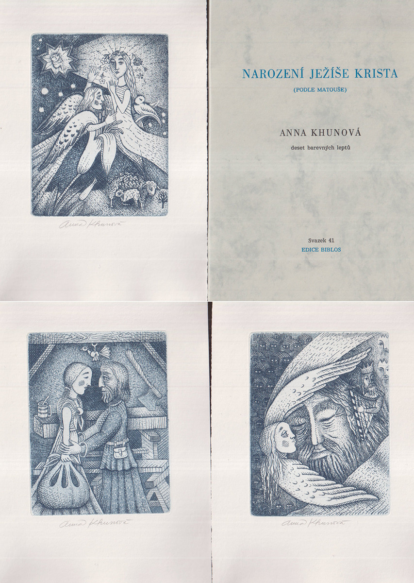 Anna Khunová (1946) - Narození Ježíše Krista (podle Matouše) - deset barevných leptů