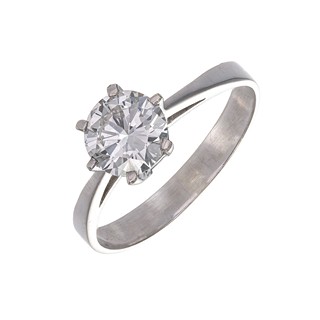 Zlatý prsten s briliantem 1,12 ct (vzácně bílý) - certifikováno