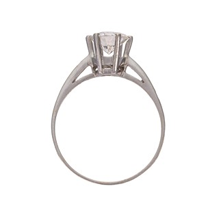 Zlatý prsten s briliantem 1,12 ct (vzácně bílý) - certifikováno