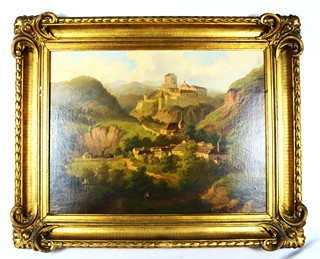 Romantická krajina s figurální stafáží