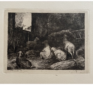 Nowopacký Jan (1821 -1908) - Ovečky v seníku