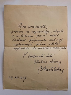 Nechleba Vratislav (1885 - 1965) - Dopis od Jakuba Obrovského
