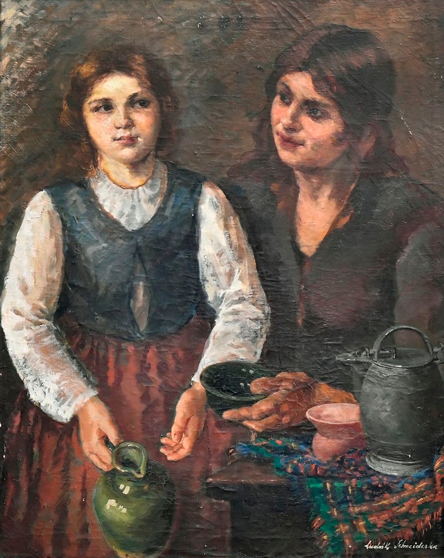 Schneiderka Ludvík (1903-1980) - "Doma při práci"