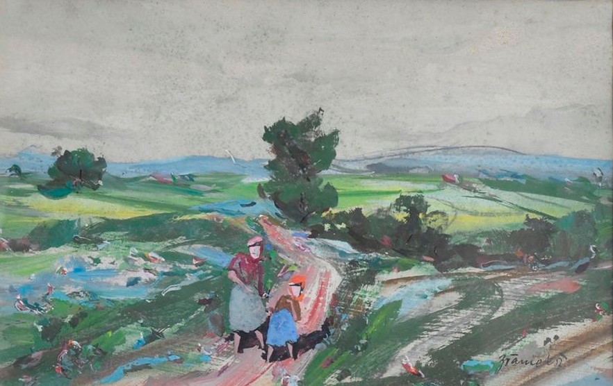Šrámek Josef (Jožka) (1893-1971) - "Dvě postavy v krajině"