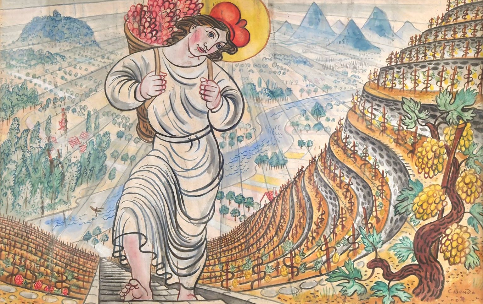 Bouda Cyril (1901-1984) - "Alegorie vinobraní - Svatý Václav"