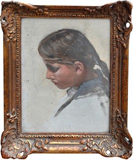 Mrkvička Jan/Ivan Václav (1856-1938) - "Dívka z profilu - studie"