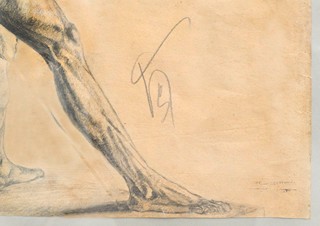Schwaiger Hanuš (1854-1912) - "Mužský akt táhnoucí lano"