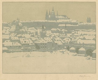 Hofbauer Arnošt (1869-1944) - "Hradčany a Malá strana pod sněhem"