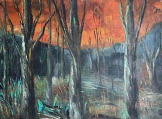 Július Jakoby (1903 - 1985) - Les při západu slunce