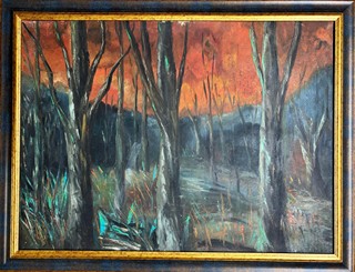 Július Jakoby (1903 - 1985) - Les při západu slunce