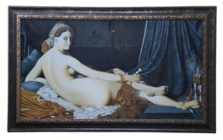 F. Angela (sign.) – Ležící ženský akt podle J. A. D. Ingres