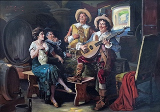Jan Skramlík (1860 - 1936) - Rytířská zábava, velký formát