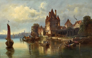 Karl Kaufmann (1843 - 1902) - Holandský přístav, velký formát