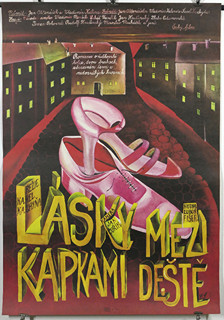Eva Švankmajerová (1940-2005) - Filmový plakát Láska mezi kapkami deště