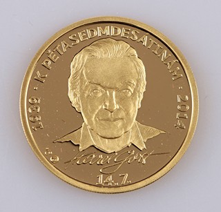 Zlatá pamětní medaile: Karel Gott 2014, 1/2 OZ