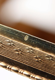 Luxusní zlatá tabatěrka s emailovou miniaturou a původní etui