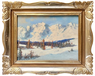 Ján Grotkovský (1902 - 1967) - Krajina okolo zeleného lesa