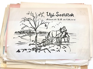 Vojtěch Sedláček (1892 - 1973) - Konvolut tisků, grafických listů, drobných kreseb a skic