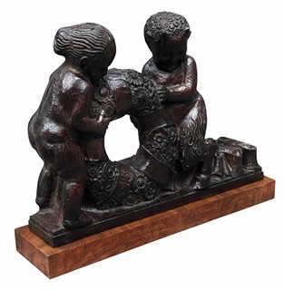 Michael Powolny (1871 - 1954) - Satyr a dívka