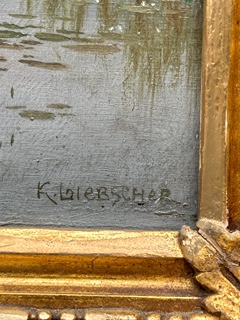Karel Liebscher (1851 - 1906) - Rybník Kořenský u Lažan v jižních Čechách