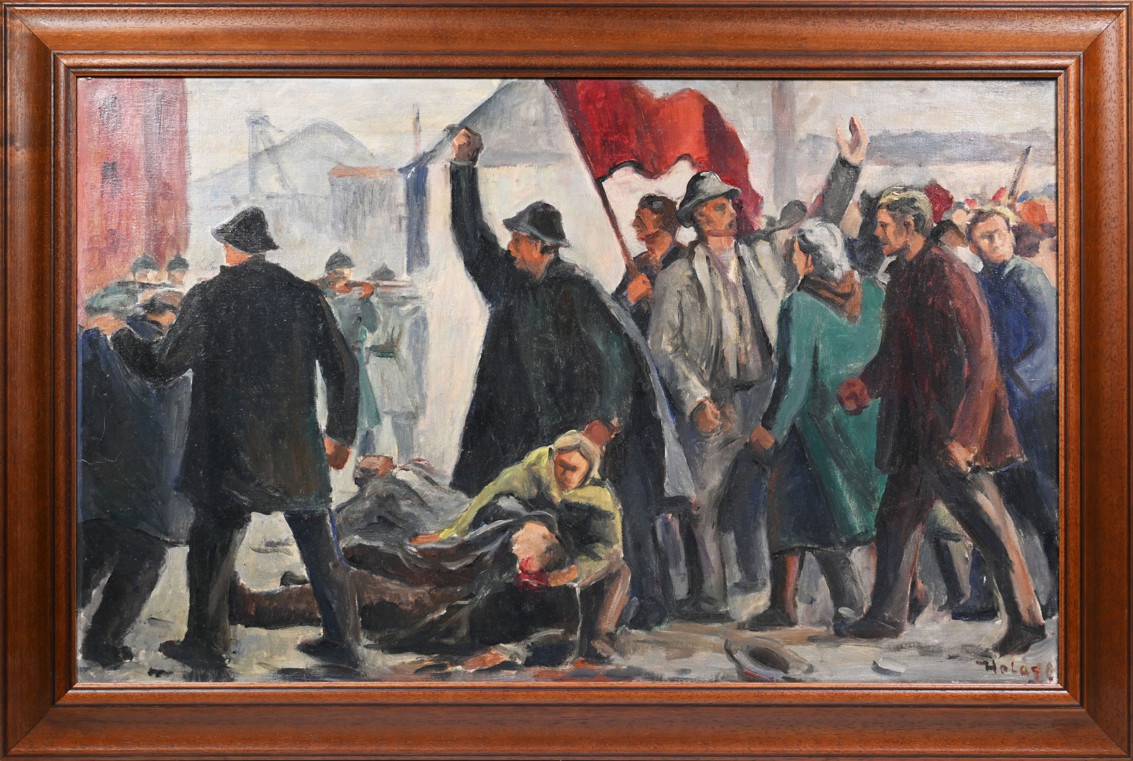 Ota Holas (1910 - 1992) - Hornická demonstrace na Trojici