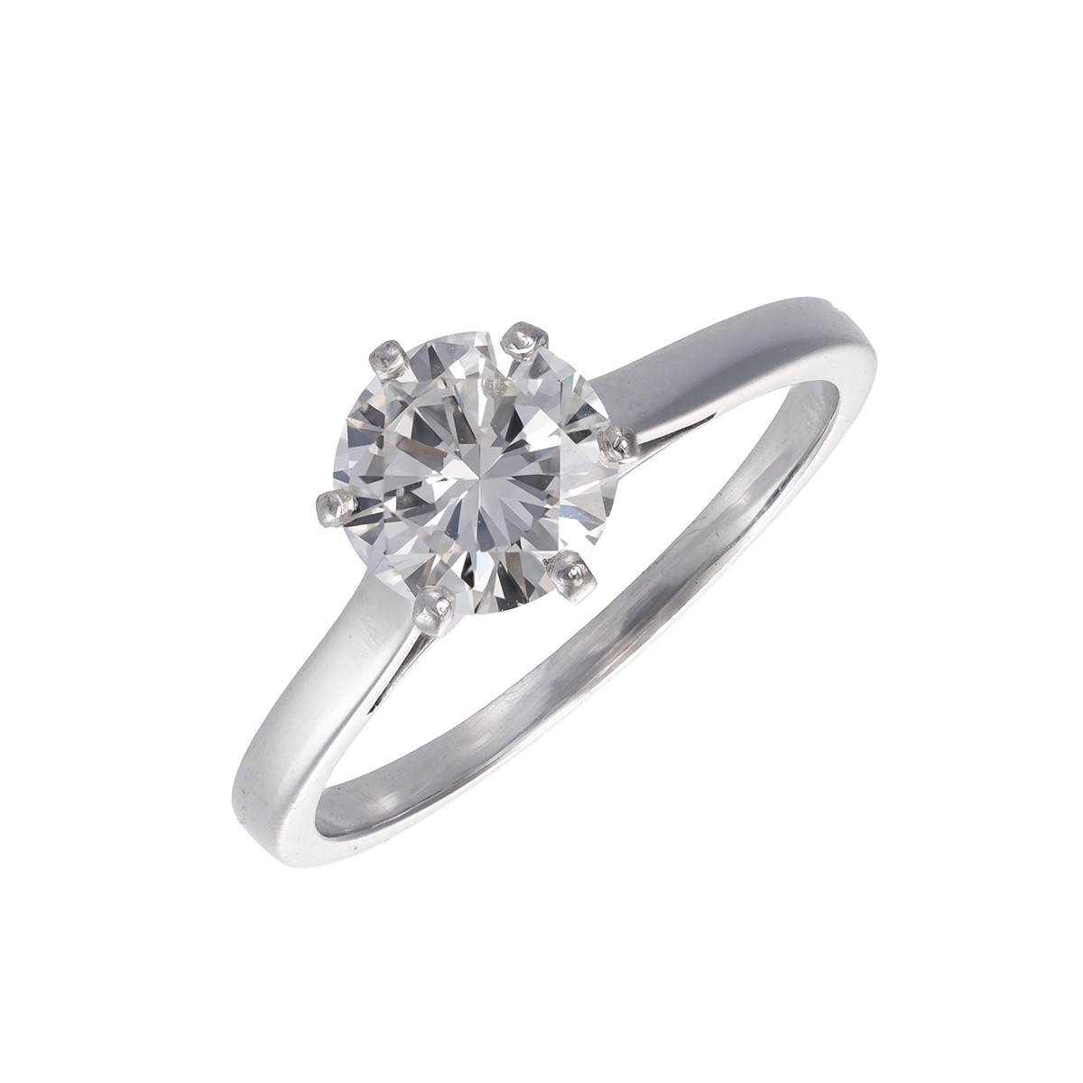 Zlatý prsten s přírodním diamantem 1,10 ct (vzácně bílý) - certifikováno