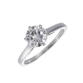 Zlatý prsten s přírodním diamantem 1,10 ct (vzácně bílý) - certifikováno