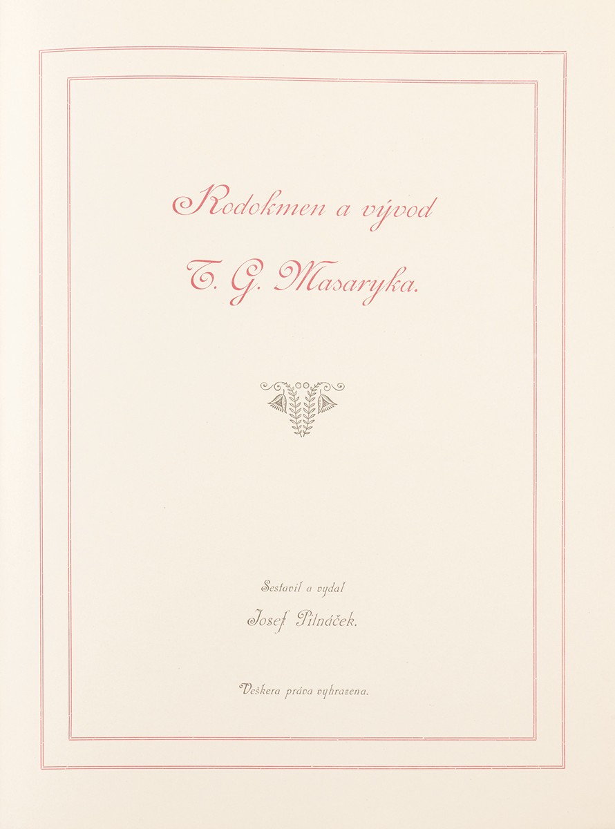 Hoffmeister Adolf 1902–1973 - Pan president se Švehlou v Karlových Varech v r. 1927, 1927, Rodokmen a vývoj T. G. Masaryka