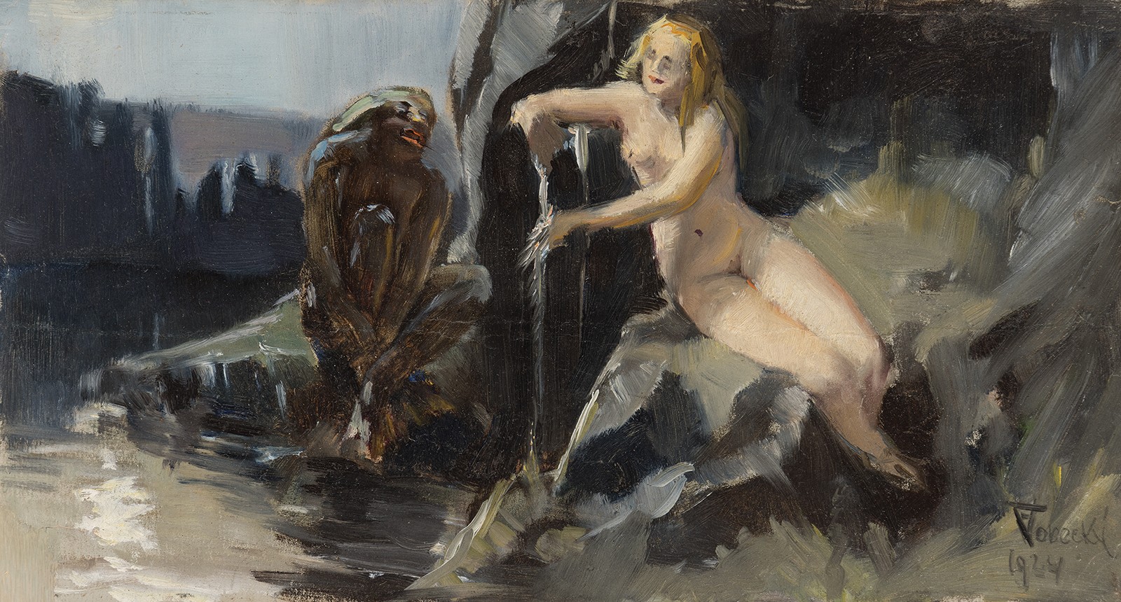 Vobecký František 1902–1991 - Nymfa s vodníkem