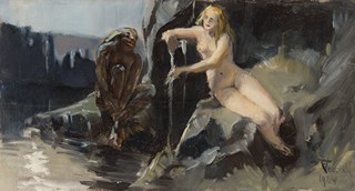 Vobecký František 1902–1991 - Nymfa s vodníkem