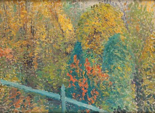 Miloš Jiránek (1875 - 1911) - Pohled z prezidentského domu na Jelení příkop (oboustranný obraz)