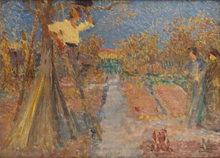 Miloš Jiránek (1875 - 1911) - Pohled z prezidentského domu na Jelení příkop (oboustranný obraz)