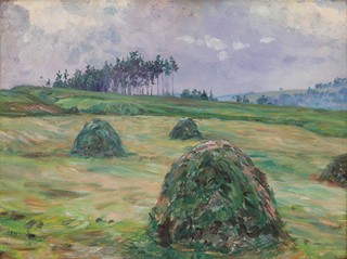 František Kaván (1866 - 1941) - Kupky sena - vystaveno v Hlinsku 1941