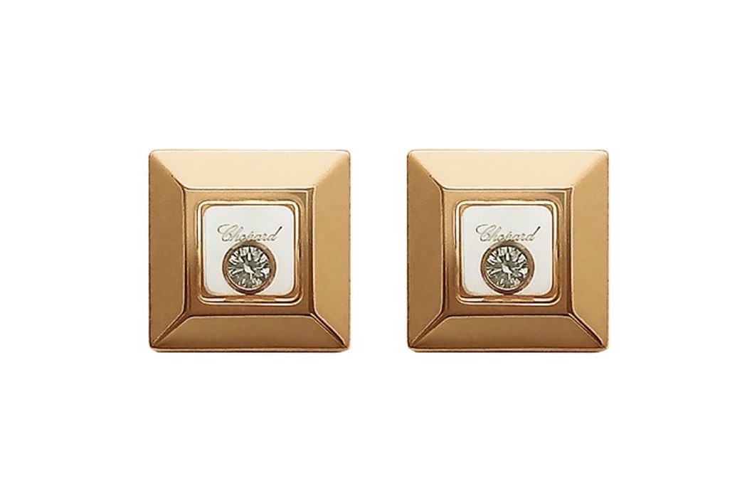 Zlaté náušnice Chopard Happy Diamonds - Originál