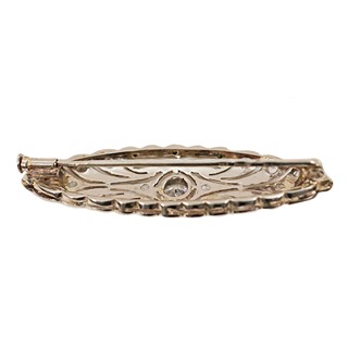 Zlatá brož Art Deco s briliantem a diamantovými routy