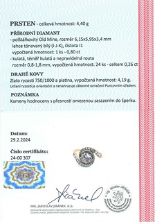 Prsten s brilianty - 1,06 karátů