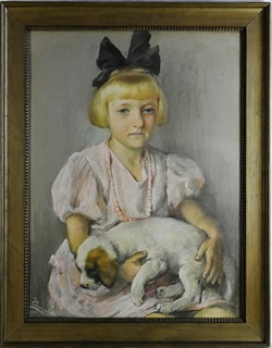 Jan Čumpelík (1895 - 1965) - Děvčátko s pejskem