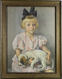 Jan Čumpelík (1895 - 1965) - Děvčátko s pejskem