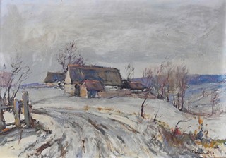 Václav František Ulšmíd (1903-1985) - Chalupy v zimě