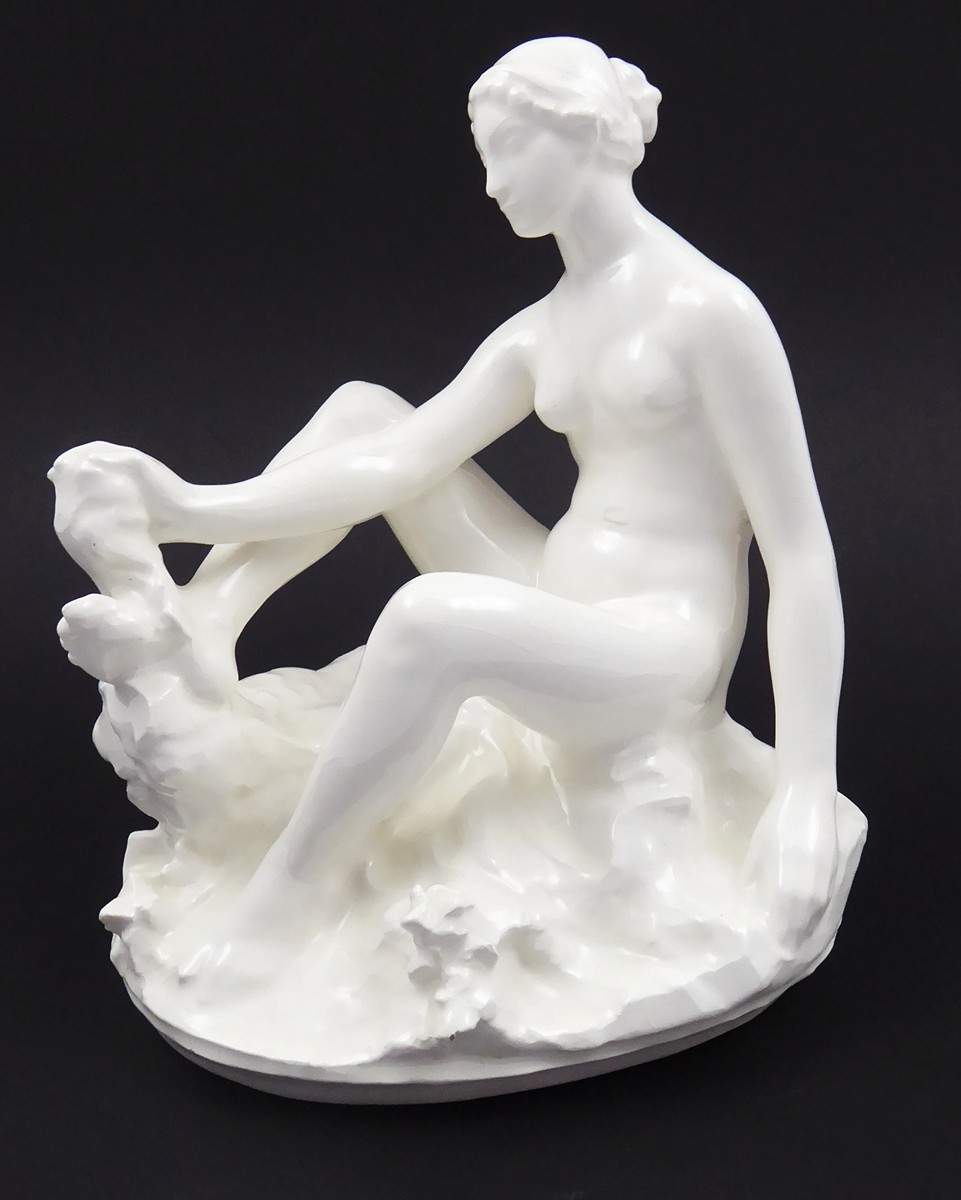 JOSEF DRAHOŇOVSKÝ (1877-1938) - MYJÍCÍ SE DĚVČE - BECHYNĚ