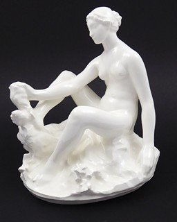 JOSEF DRAHOŇOVSKÝ (1877-1938) - MYJÍCÍ SE DĚVČE - BECHYNĚ