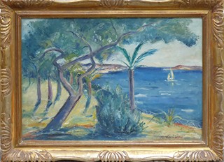 Oldřich Koníček (1886 - 1932) - PALMA U MOŘE, FRANCOUZSKÁ RIVIÉRA