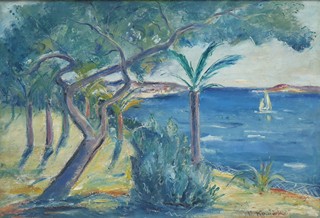 Oldřich Koníček (1886 - 1932) - PALMA U MOŘE, FRANCOUZSKÁ RIVIÉRA