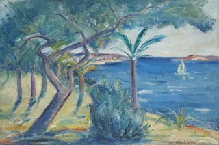 Oldřich Koníček (1886 - 1932) - PALMA U MOŘE, FRANCOUZSKÁ RIVIÉRA