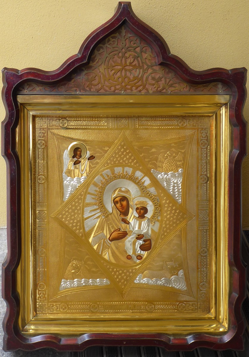 BOHORODIČKA HODEGETRIA, NESPALITELNÝ KEŘ - VĚTŠÍ IKONA VE SKŘÍŇCE