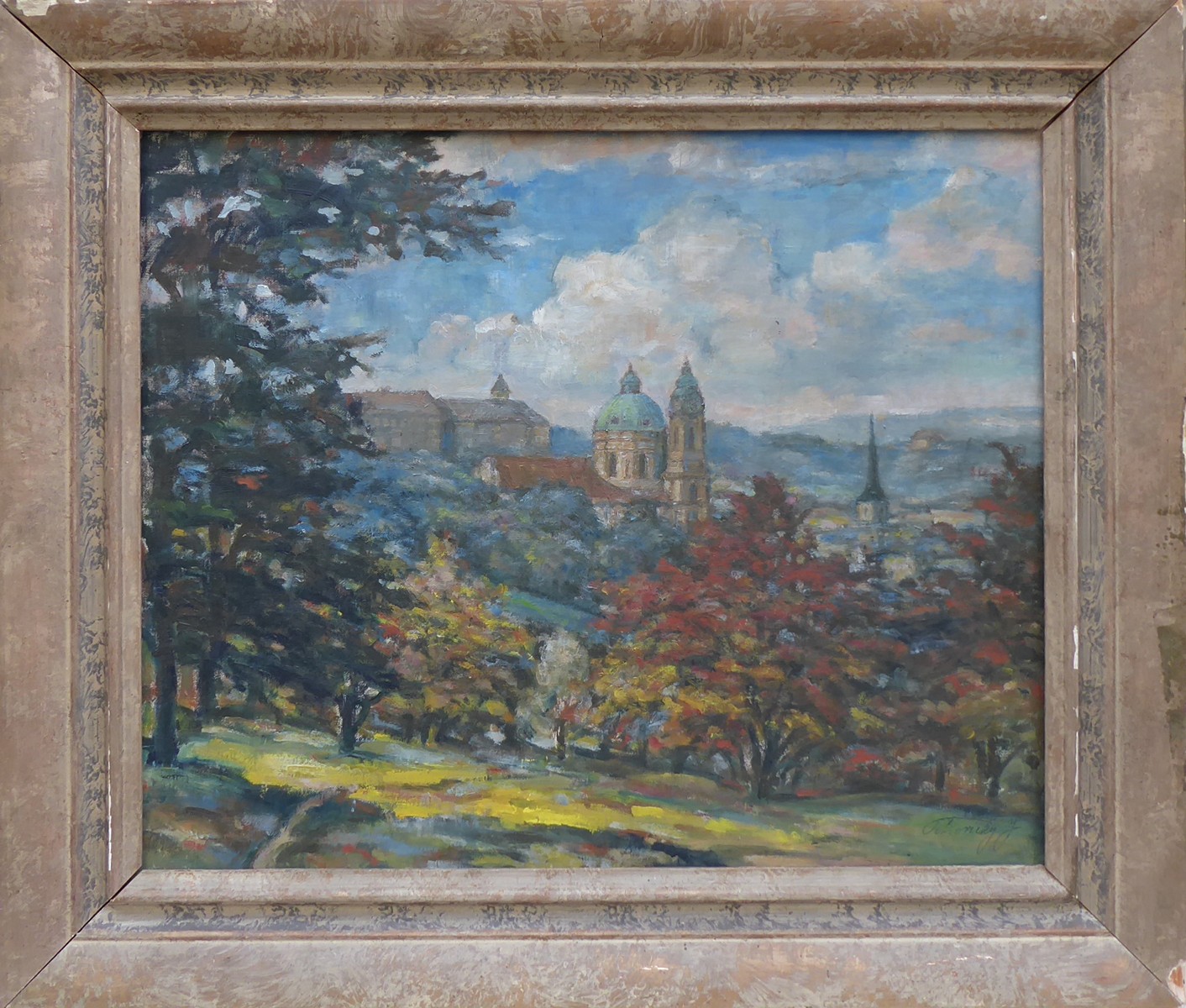 JOSEF PETROVICKÝ (1881-?) - POHLED NA MALOU STRANU Z PETŘÍNA