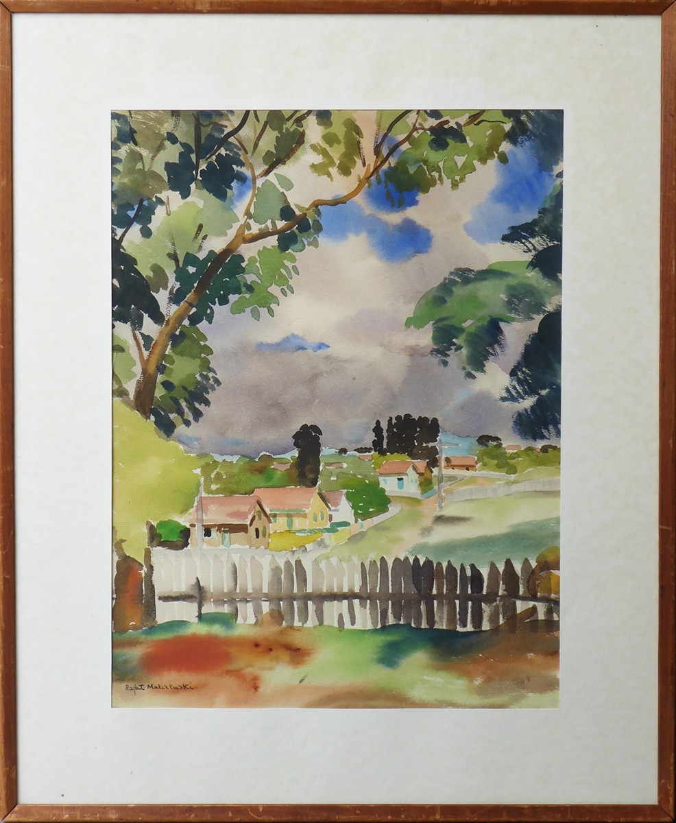 RAFAL MALCZEWSKI (1892-1965) - VÝHLED NA KRAJINU S DOMY