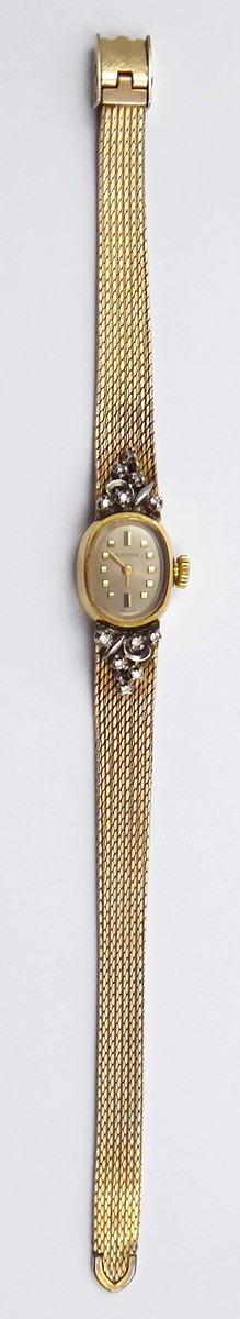 ZLATÉ DÁMSKÉ NÁRAMKOVÉ HODINKY S DIAMANTY - CROTON