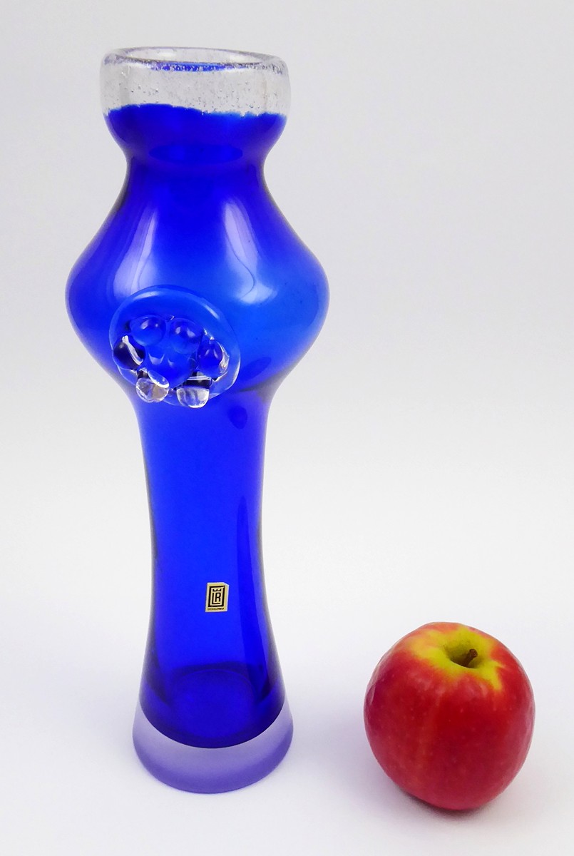 Jaroslav Tabara (1932 - 2020) - KOBALTOVĚ MODRÁ A ČIRÁ VÁZA - LEDNICKÉ ROVNE