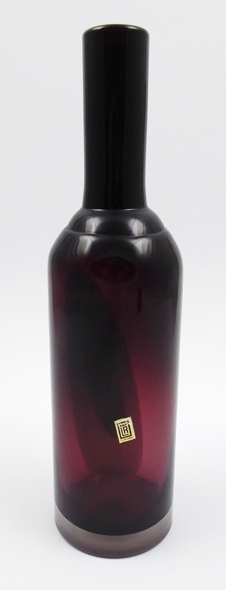 JAROSLAV TABARA (1932-2020) - VÁZA Z FIALOVÉHO SKLA S OPÁLOVÝM DEKOREM - LEDNICKÉ ROVNE